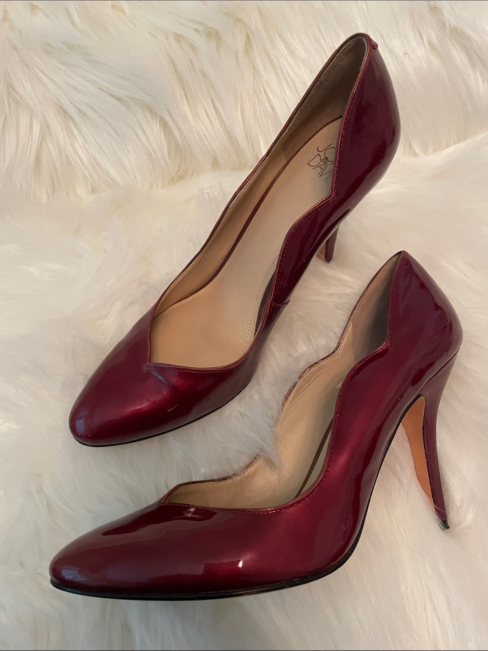 Joan & David - Burgundy Patent Soft Pointed Toe Stilettos -Sz8